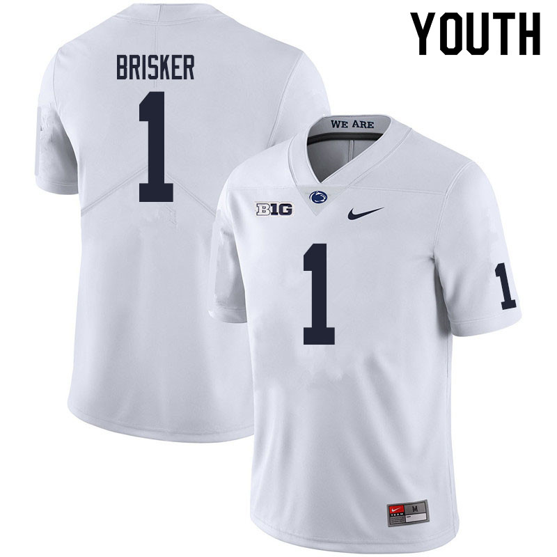 NCAA Nike Youth Penn State Nittany Lions Jaquan Brisker #1 College Football Authentic White Stitched Jersey ZYO2698EA